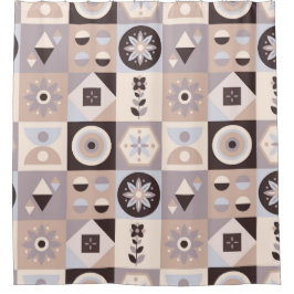 Abstrakt rustikaler Bohemischer Duschvorhang