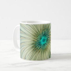 Abstrakt Sage Green Fantasy Blume Fraktal Kunst Kaffeetasse