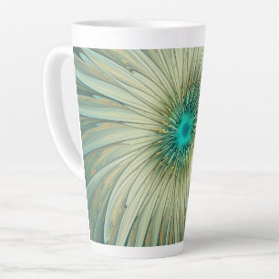 Abstrakt Sage Green Fantasy Blume Fraktal Kunst Milchtasse