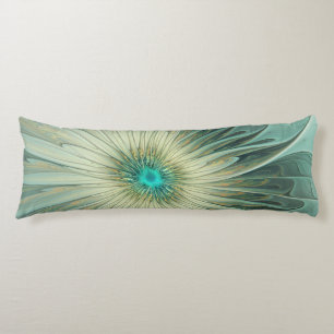 Abstrakt Sage Green Fantasy Blume Fraktal Kunst Seitenschläferkissen