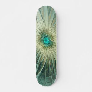 Abstrakt Sage Green Fantasy Blume Fraktal Kunst Skateboard