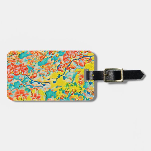 Abstrakt Sakura Spring Cherry Blossom Blumenbeere Gepäckanhänger (Vorderseite horizontal)