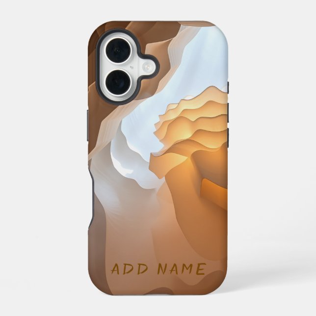 Abstrakt Sandstone Waveforms iPhone 16 Hülle (Rückseite)
