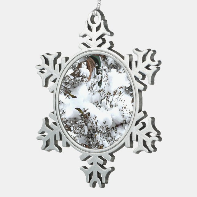 Abstrakt Schneeflocken Zinn-Ornament (Rechts)