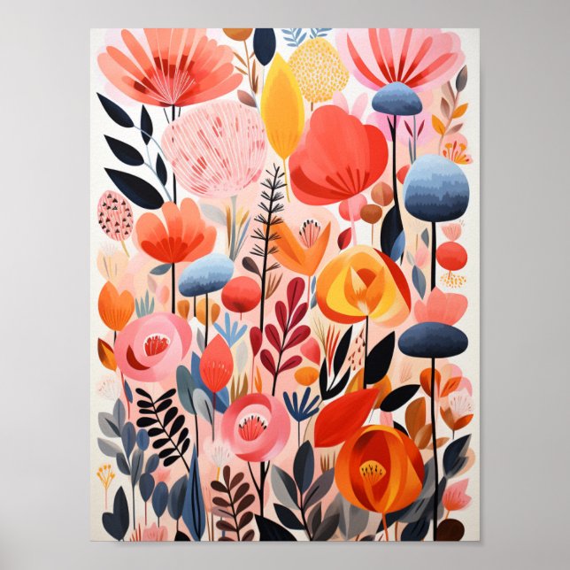 Abstrakt Schöne Blume Poster (Vorne)