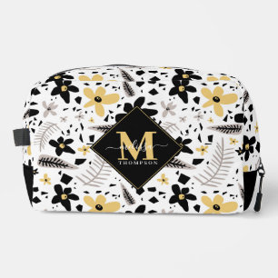 Abstrakt Schwarz-Gelb-Grau Nahtloses Muster Waschbeutel