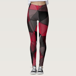 Abstrakt Schwarz, rot, grau geometrisch. Leggings