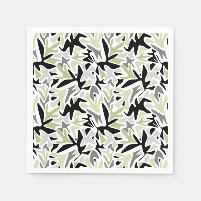 Abstrakt, schwarz und grün, Jugend, modern, kreati Serviette (Vorderseite)