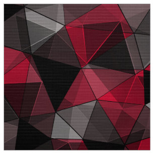 Abstrakt, schwarz und rot, Dreieck, geometrisch, b Stoff