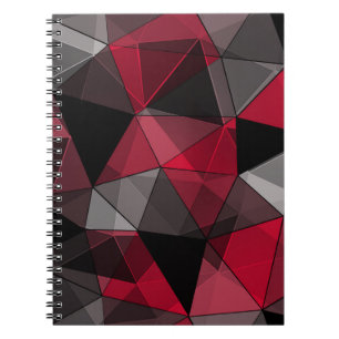 Abstrakt, schwarz und rot, Dreieck, geometrisch, s Notizblock
