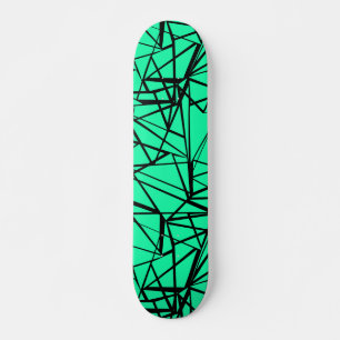 Abstrakt Schwarz und Türkis Skateboard