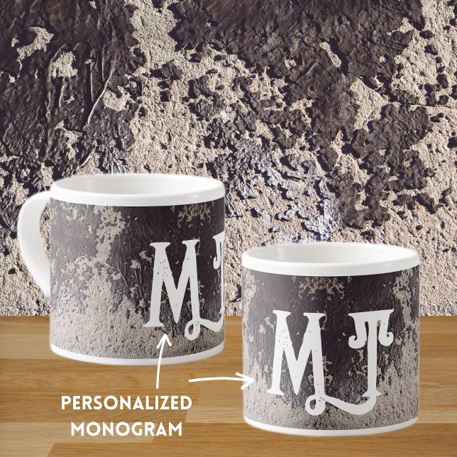 Abstrakt, schwarz und weiß (geknackte Wand) Espressotasse (Von Creator hochgeladen)