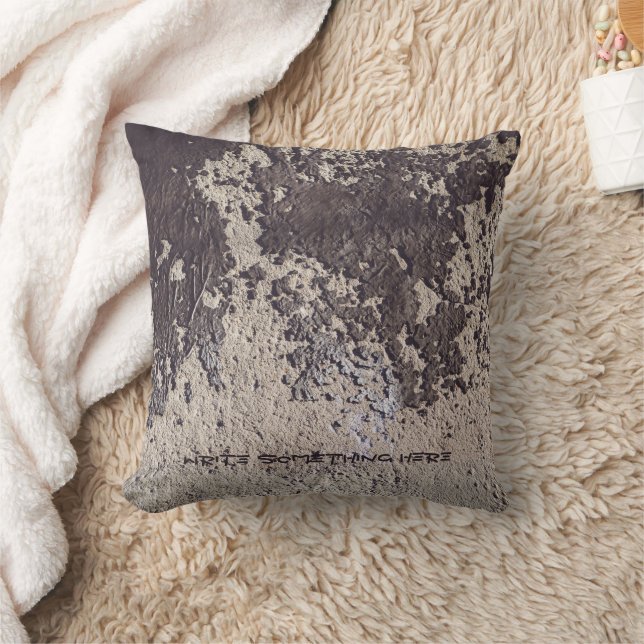 Abstrakt, schwarz und weiß (geknackte Wand) Kissen (Decke)