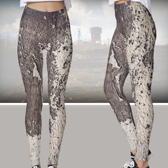 Abstrakt, schwarz und weiß (geknackte Wand) Leggings (Von Creator hochgeladen)