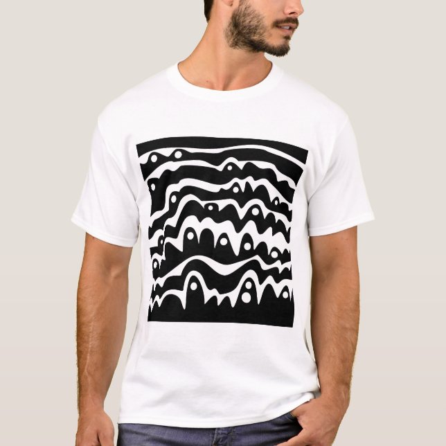 Abstrakt Schwarz und Weiß T-Shirt (Vorderseite)
