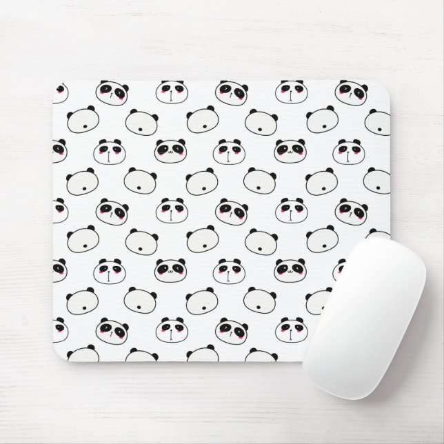 Abstrakt Schwarz-Weiß-Panda Mousepad (Mit Mouse)