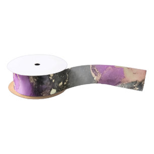 Abstrakt Schwarzes Gold Lila Einzigartiges Band Satinband