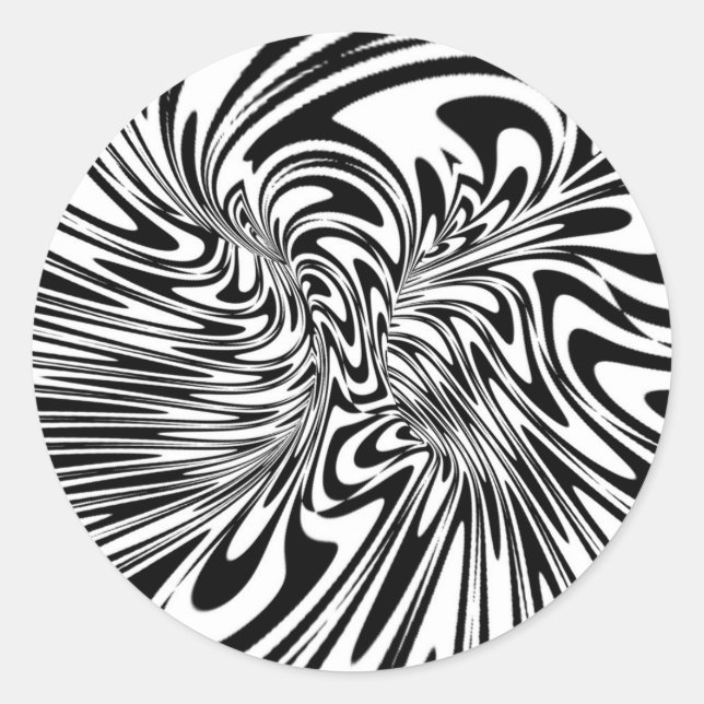 abstrakt Schwarzweiß Runder Aufkleber (Vorderseite)