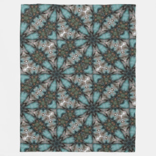 Abstrakt Sci-fi Turquoise Star Windmill Fleecedecke