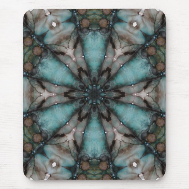 Abstrakt Sci-fi Turquoise Star Windmill Mousepad (Vorne)