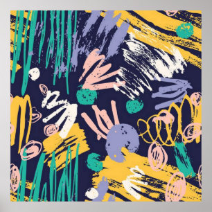 Abstrakt Scribble Doodle Poster