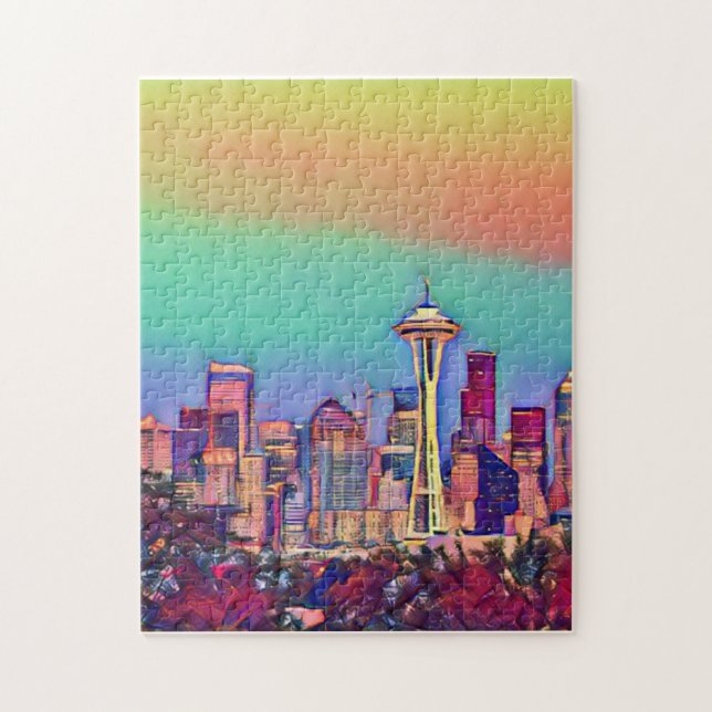 Abstrakt Seattle Skyline Puzzle (Vertikal)