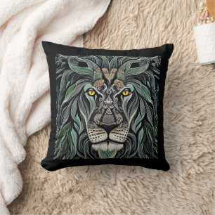 Abstrakt Shabby Chic King Lion Kissen