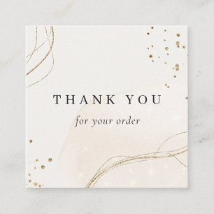 Abstrakt Shiny Ivory Gold Vielen Dank für Ihre Be Quadratische Visitenkarte