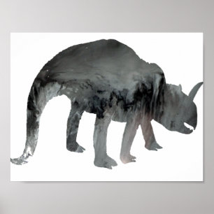Abstrakt Silhouette eines Dinosauriers Poster
