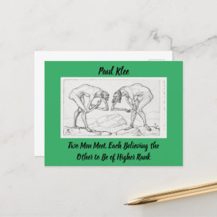 Abstrakt Sketch Paul Klee Two Men Meet Postkarte