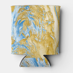 Abstrakt Soft Blue: Goldene Touchs. Dosenkühler