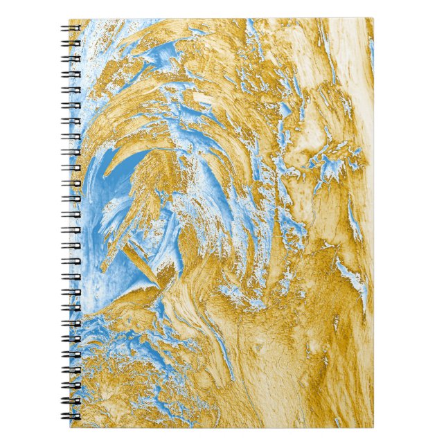 Abstrakt Soft Blue: Goldene Touchs. Notizblock (Vorderseite)