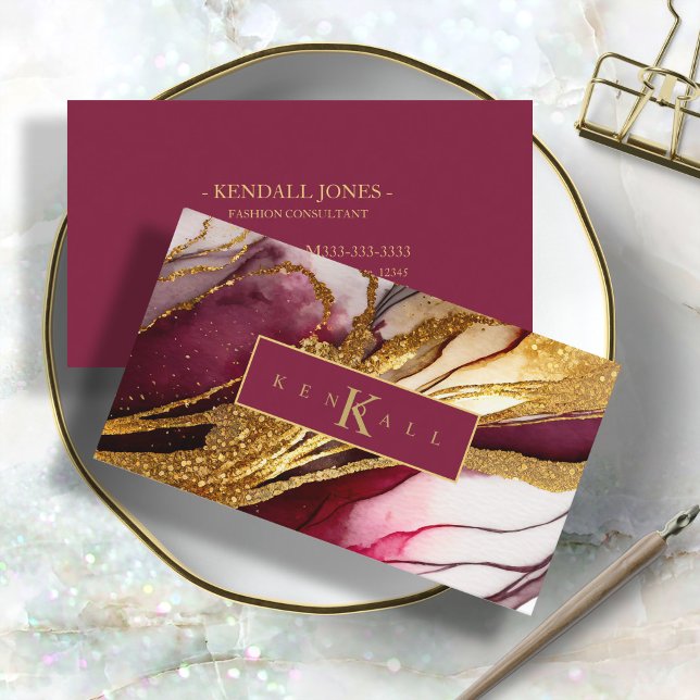 Abstrakt Sparkling Wine Red ID1018 Visitenkarte (Von Creator hochgeladen)