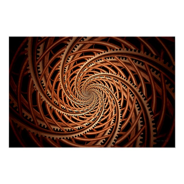 Abstrakt - Spirale - Zahnrollenlaufbahn Untersetze Poster (Vorderseite)