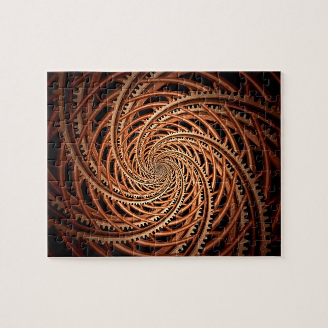Abstrakt - Spirale - Zahnrollenlaufbahn Untersetze Puzzle (Horizontal)
