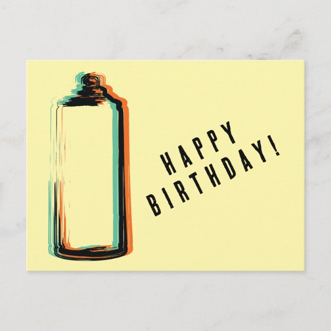 Abstrakt Spray Paint Cans Happy Birthday Postkarte (Vorderseite)