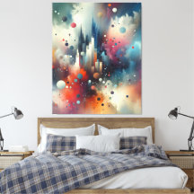 Abstrakt Spray Paint Stretched Canvas Print