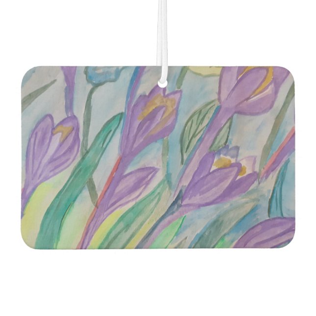 Abstrakt Spring Crocus Air Freshener Autolufterfrischer (Vorderseite)