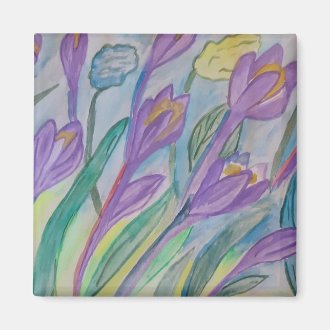 Abstrakt Spring Crocus Magnet (Vorne)
