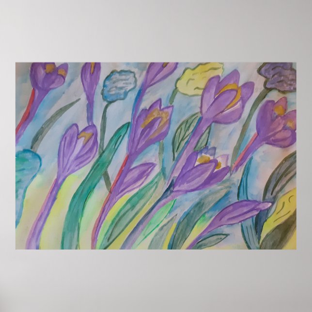 Abstrakt Spring Crocus Poster (Vorne)