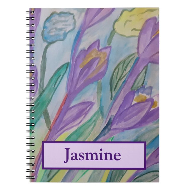 Abstrakt Spring Crocus Spiral Notebook Notizblock (Vorderseite)