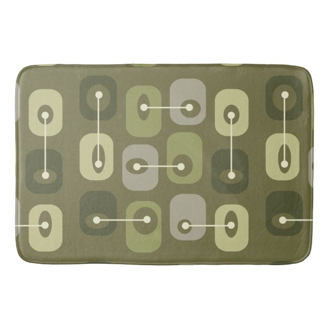 Abstrakt Squishy Cubes Olive Green Badematte (Vorderseite)