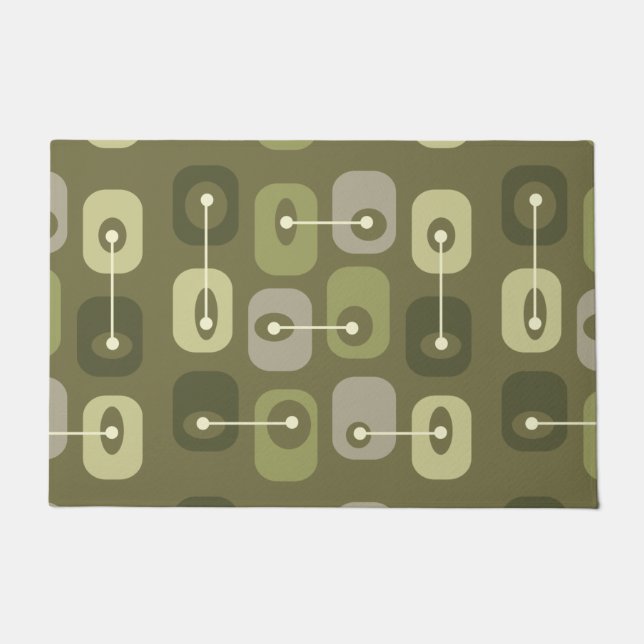 Abstrakt Squishy Cubes Olive Green Fußmatte (Vorderseite)