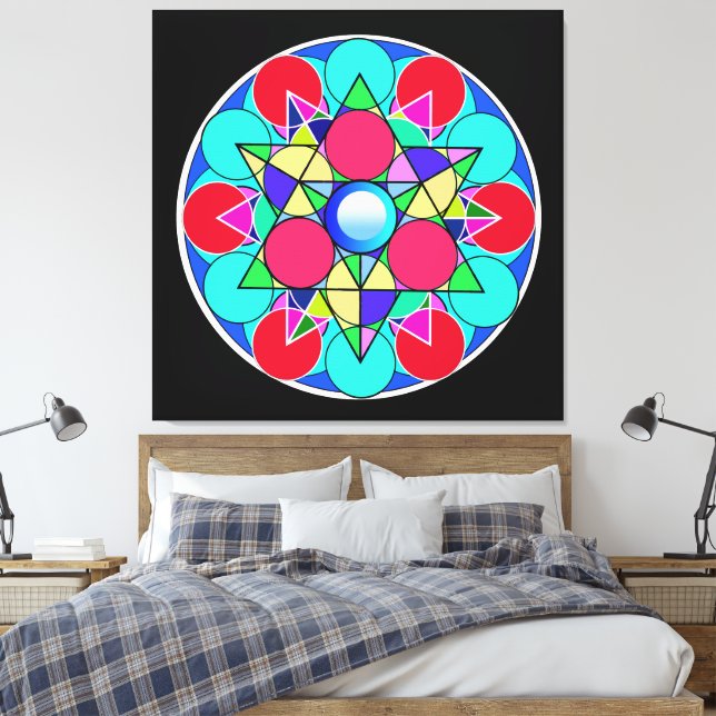 Abstrakt-Star-Blume Leinwanddruck (Insitu (Schlafzimmer))