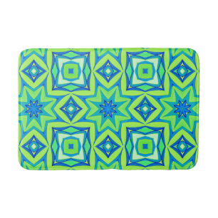 Abstrakt Star Geometric - Linse grün und blau Badematte
