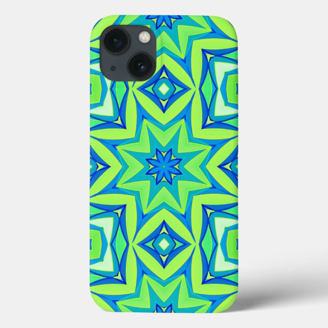 Abstrakt Star Geometric - Linse grün und blau Case-Mate iPhone Hülle (Rückseite)