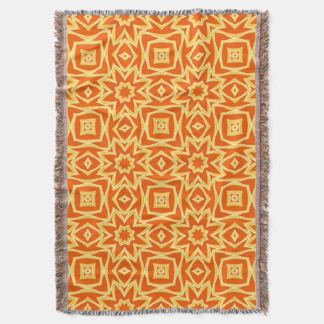 Abstrakt Star Geometric - Orange und Gold Decke (Vorderseite Vertikal)