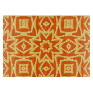 Abstrakt-Star Geometric Orange und Gold Schneidebrett