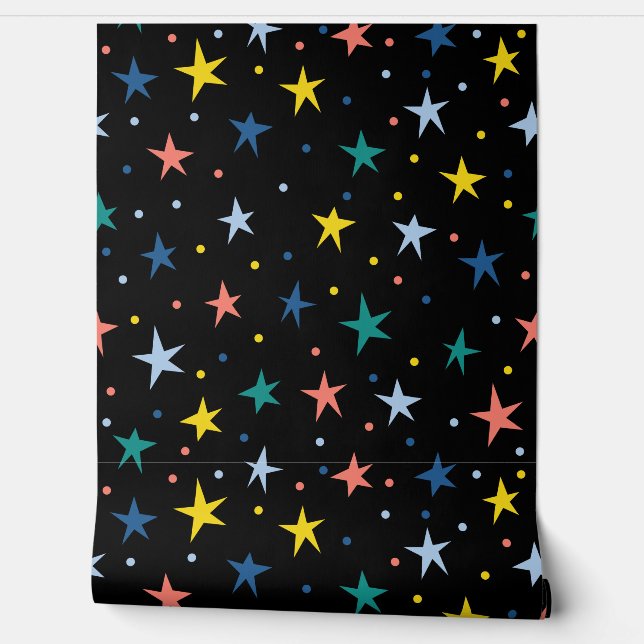 Abstrakt-Star-Muster - blaues Hintergrundbild Tapete (Abrollen)