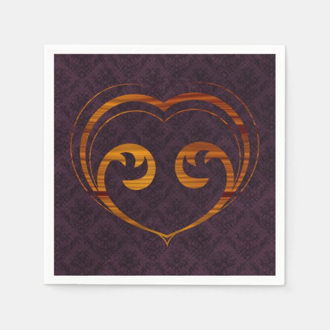 Abstrakt Steampunk Heart Serviette (Vorderseite)